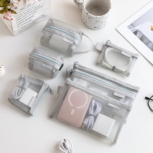 6pcs transparent mesh storage - mesh,