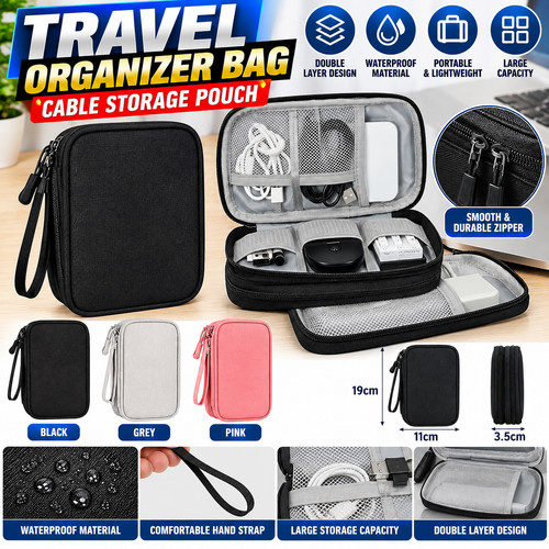 Travel cable organizer bag - cable,