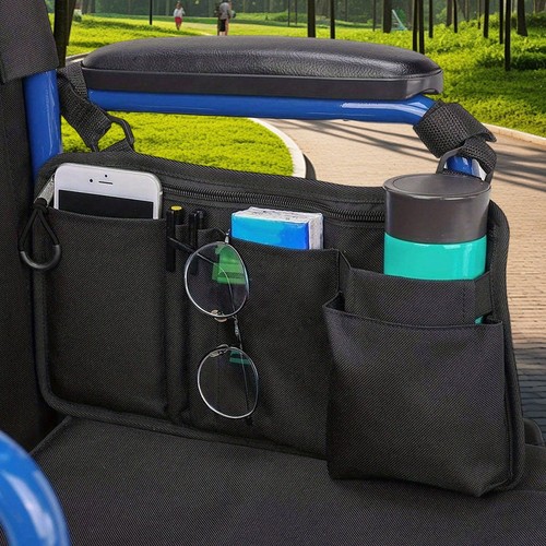 Wheelchair side armrest bag - side,